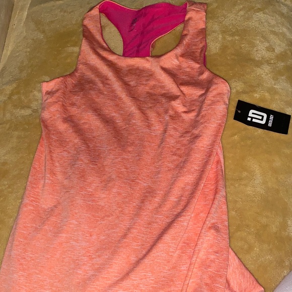 Macy’s IDEOLOGY NWT Sleeveless Workout Dress Coral w/ built in shorts Girls M - Picture 2 of 5